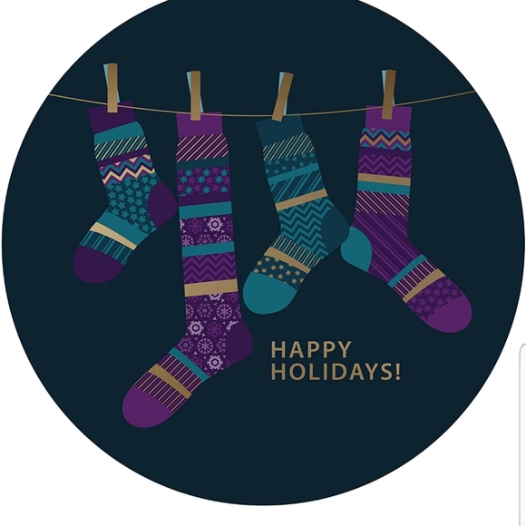 50 ct  2 Inch Circle, Gold Foil & Spot UV Effect , Merry Christmas Stick… - Picture 1 of 8